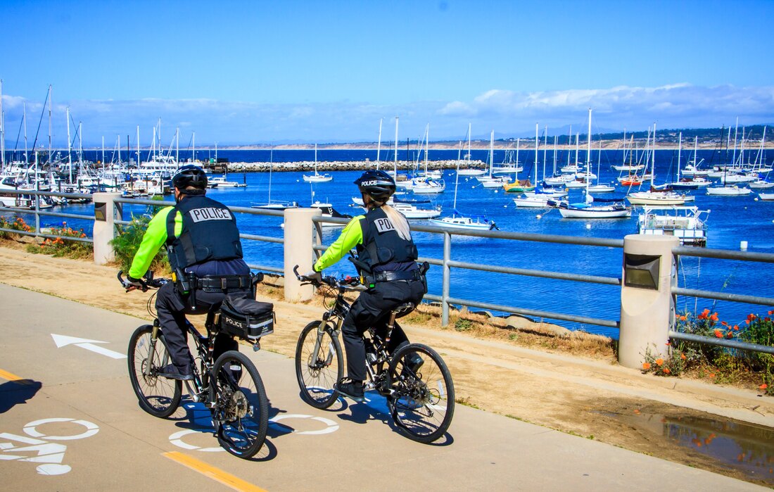 Picture of cops patrolling on bikes